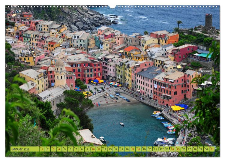 Produktbild: Cinque Terre - die bunten D&ouml;rfer Liguriens (hochwertiger Premium Wandkalender 2026 DIN A2 quer), Kunstdruck in Hochglanz