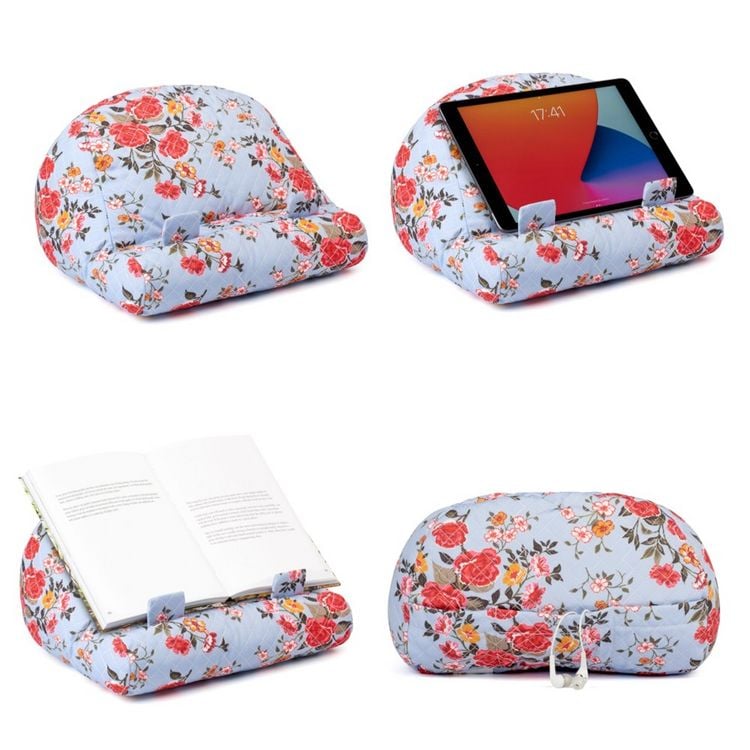 Produktbild: Bookcouch Roses Hellblau &ndash; Lesekissen f&uuml;r B&uuml;cher & Tablets