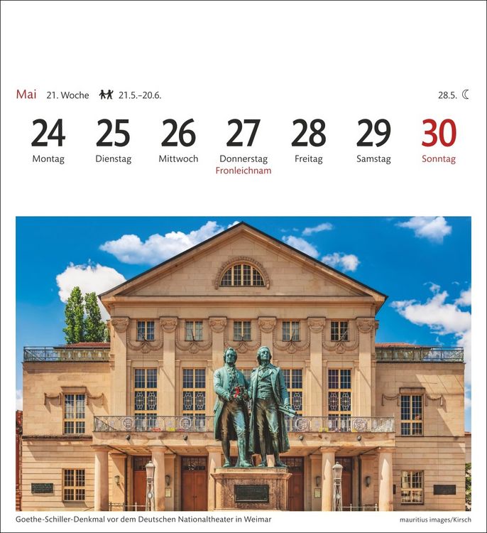 Produktbild: Deutschland Sehnsuchtskalender 2027 - Wochenkalender mit 53 Postkarten