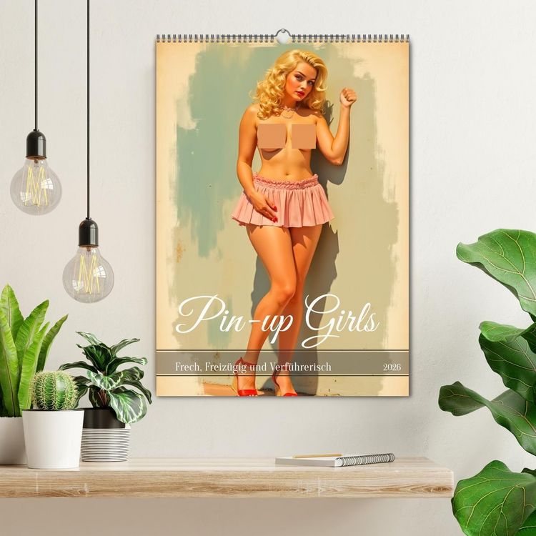 Produktbild: Pin-up Girls - Frech, Freiz&uuml;gig und Verf&uuml;hrerisch (Wandkalender 2026 DIN A2 hoch), CALVENDO Monatskalender