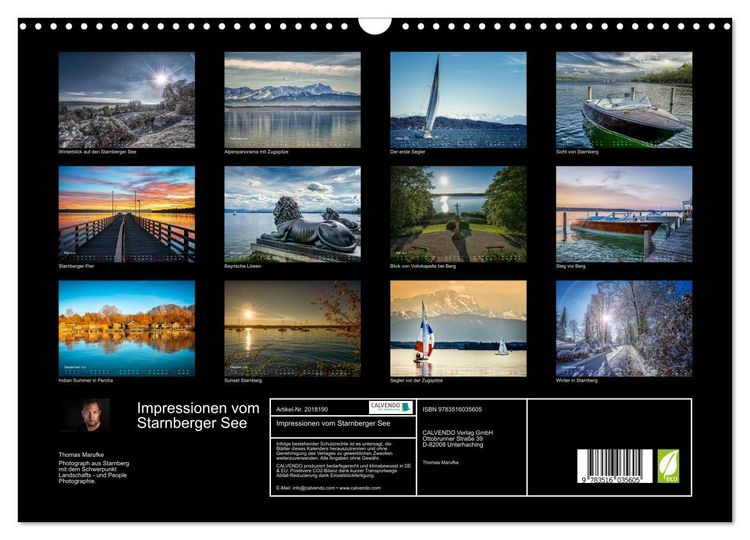 Produktbild: Impressionen vom Starnberger See (Wandkalender 2026 DIN A3 quer), CALVENDO Monatskalender