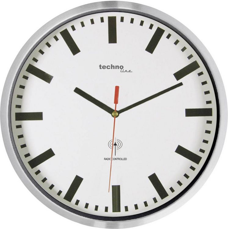 Produktbild: Techno Line WT8990 Funk Wanduhr 30cm x 50mm Silber (metallic)