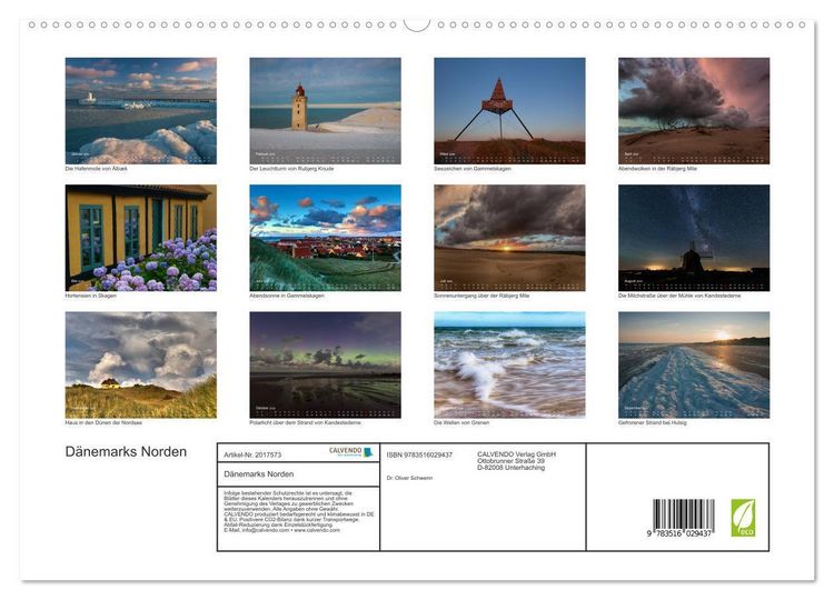 Produktbild: D&auml;nemarks Norden (hochwertiger Premium Wandkalender 2026 DIN A2 quer), Kunstdruck in Hochglanz