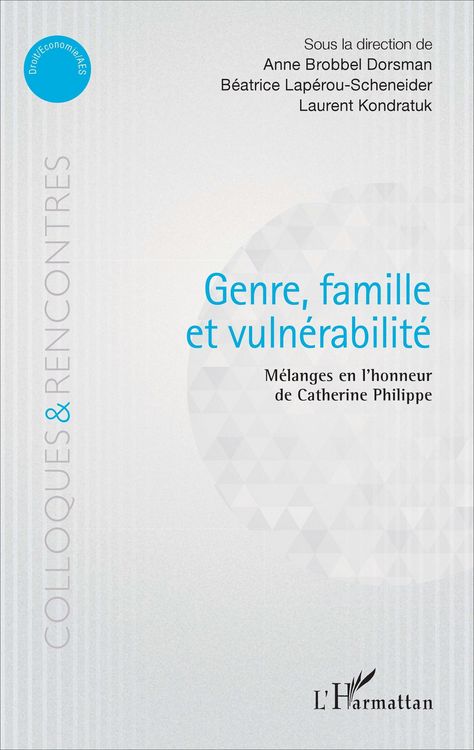 Produktbild: Genre, famille et vuln&eacute;rabilit&eacute;