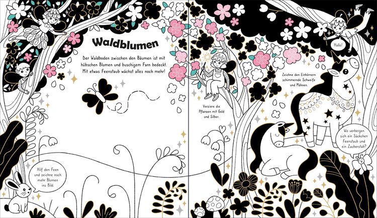 Produktbild: Gold- und Silber-Malbuch: Im Zauberwald