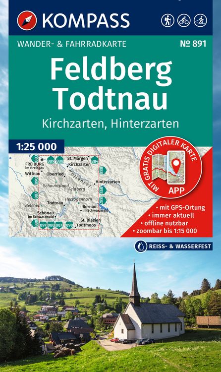 Produktbild: KOMPASS Wanderkarte 891 Feldberg, Todtnau, Kirchzarten, Hinterzarten 1:25.000