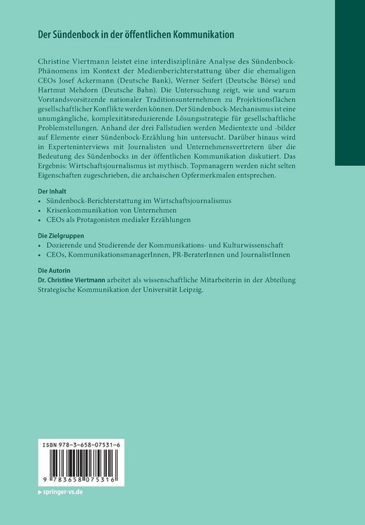 Produktbild: Der S&uuml;ndenbock in der &ouml;ffentlichen Kommunikation