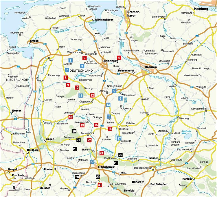 Produktbild: Das Oldenburger und Osnabr&uuml;cker Land erfahren 30 Radtouren durch malerische Landschaften, zu reizvollen St&auml;dten und kulturellen Highlights