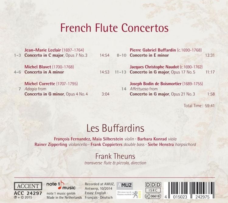 Produktbild: French Flute Concertos Works by Leclair,Blavet,B