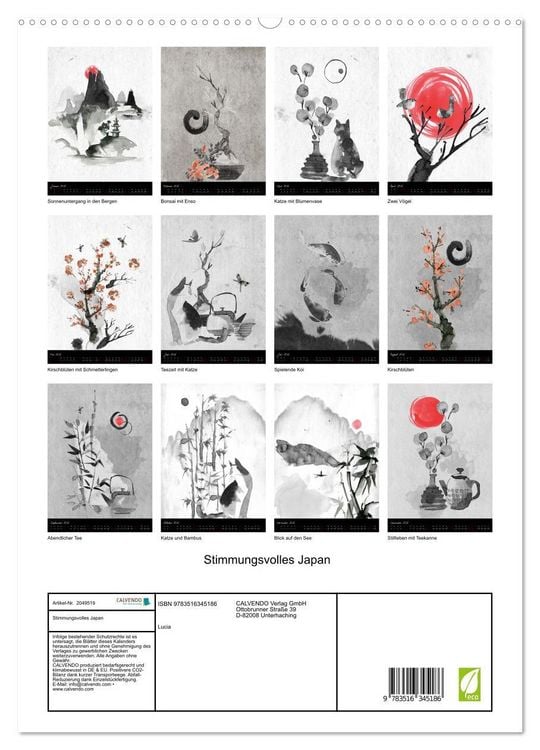 Produktbild: Stimmungsvolles Japan (hochwertiger Premium Wandkalender 2026 DIN A2 hoch), Kunstdruck in Hochglanz