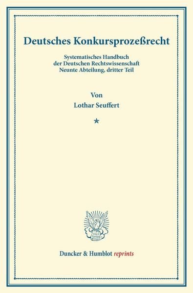 Produktbild: Deutsches Konkursproze&szlig;recht.