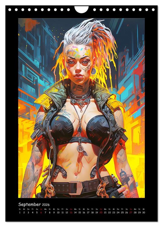 Produktbild: Cyberpunk. Futuristische Heldinnen (Wandkalender 2026 DIN A4 hoch), CALVENDO Monatskalender