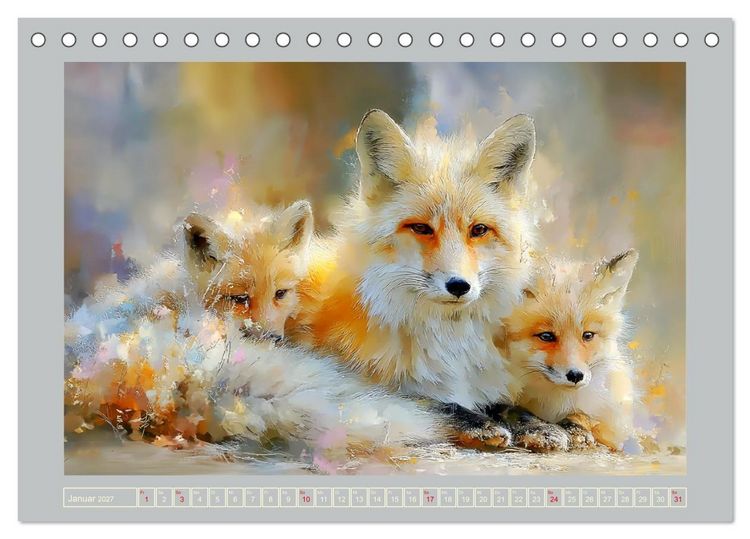 Produktbild: F&uuml;chse. Flauschiges Leuchten im Wald (Tischkalender 2027 DIN A5 quer), CALVENDO Monatskalender