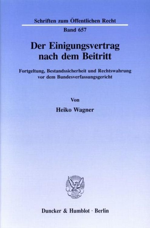 Produktbild: Der Einigungsvertrag nach dem Beitritt.