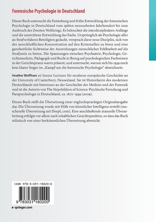 Produktbild: Forensische Psychologie in Deutschland