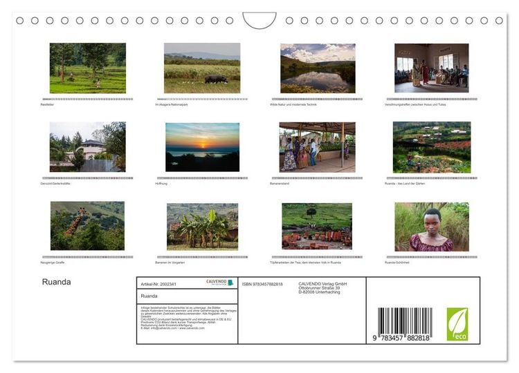 Produktbild: Ruanda (Wandkalender 2026 DIN A4 quer), CALVENDO Monatskalender