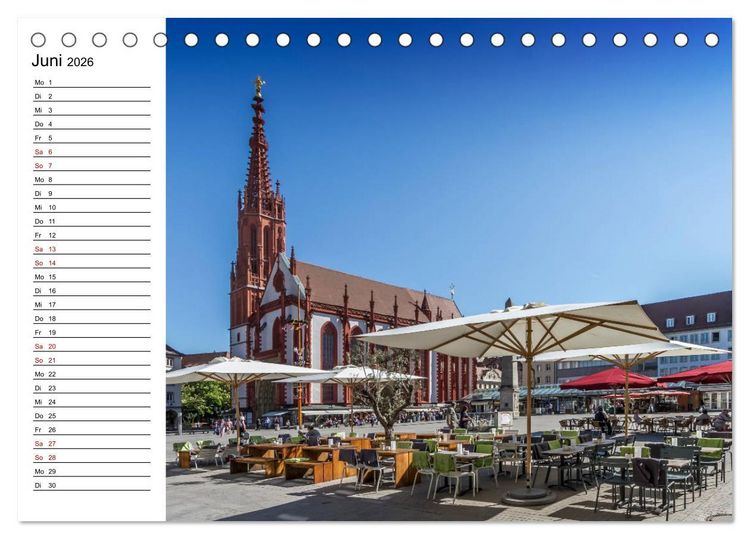 Produktbild: W&Uuml;RZBURG Historisches Stadtherz (Tischkalender 2026 DIN A5 quer), CALVENDO Monatskalender