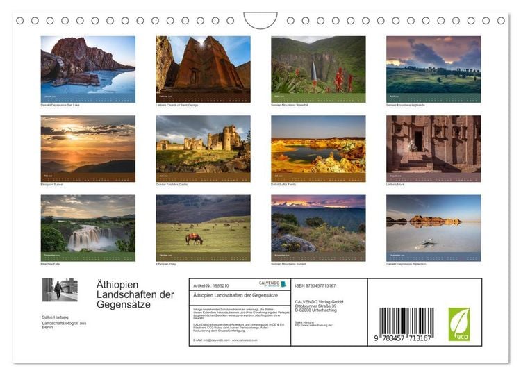 Produktbild: &Auml;thiopien Landschaften der Gegens&auml;tze (Wandkalender 2026 DIN A4 quer), CALVENDO Monatskalender