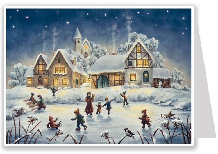 Produktbild: Postkarten-Adventskalender "Eislauffreuden"