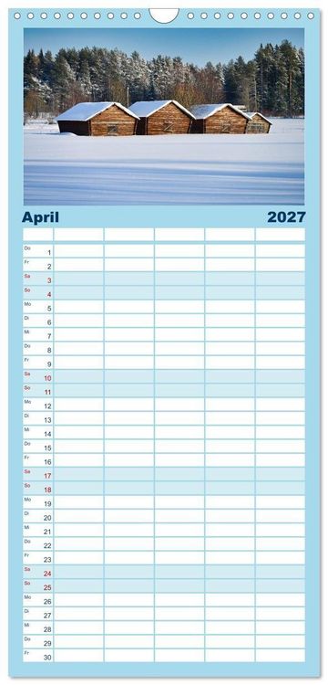 Produktbild: Familienplaner 2027 - Lulea - Wintertraum in Schwedisch Lappland mit 5 Spalten (Wandkalender, 21 x 45 cm) CALVENDO