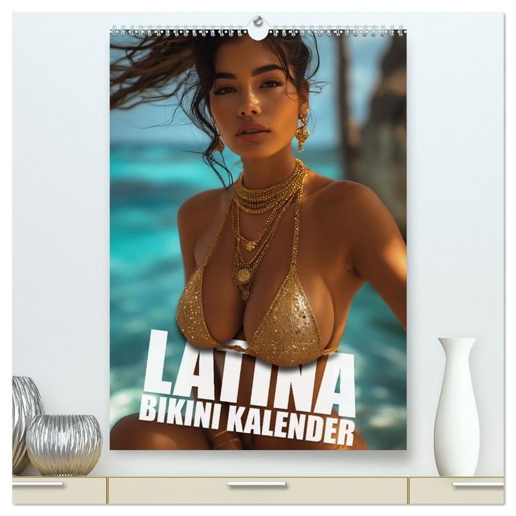Produktbild: Latina Bikini Kalender: Glamour&ouml;se KI-Kunst mit hei&szlig;en Latina Models (hochwertiger Premium Wandkalender 2027 DIN A2 hoch), Kunstdruck in Hochglanz