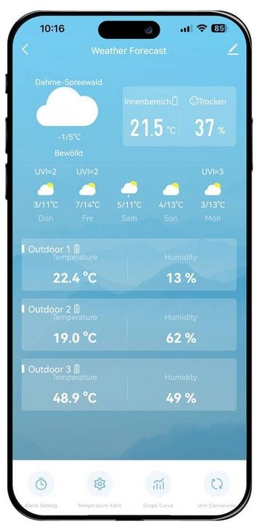 Produktbild: Techno Line WD3000 WD3000 Wetterstation WLAN-Wetterstation Vorhersage f&uuml;r 4 Tage Anzahl Sensoren max. 1