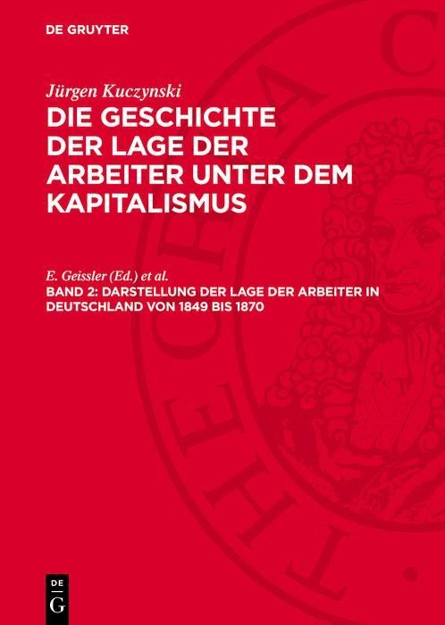 Produktbild: Darstellung der Lage der Arbeiter &iquest;n Deutschland von 1849 bis 1870
