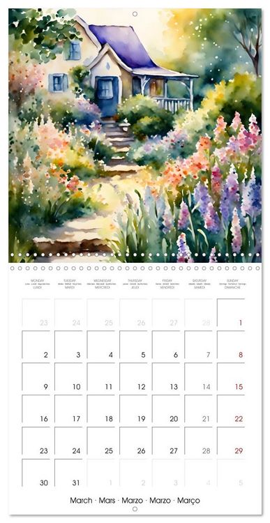 Produktbild: Paysages et jardins &ndash; Aquarelles impressionnistes (Calendrier mural carr&eacute; 2026 30x30 cm) Calendrier double avec une page pour vos prises de notes