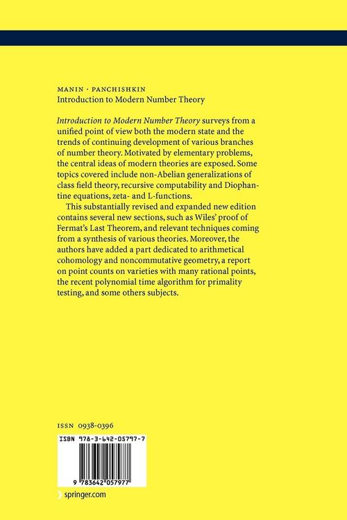 Produktbild: Introduction to Modern Number Theory