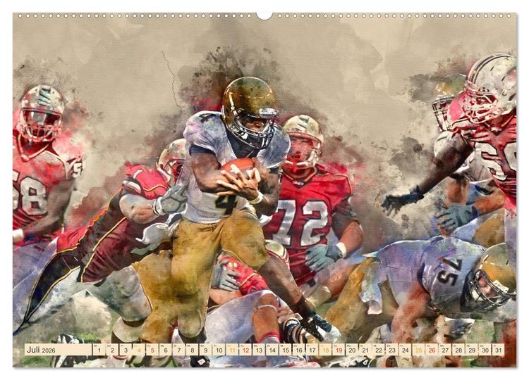 Produktbild: American Football - einfach cool (hochwertiger Premium Wandkalender 2026 DIN A2 quer), Kunstdruck in Hochglanz
