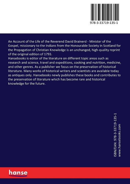 Produktbild: An Account of the Life of the Reverend David Brainerd