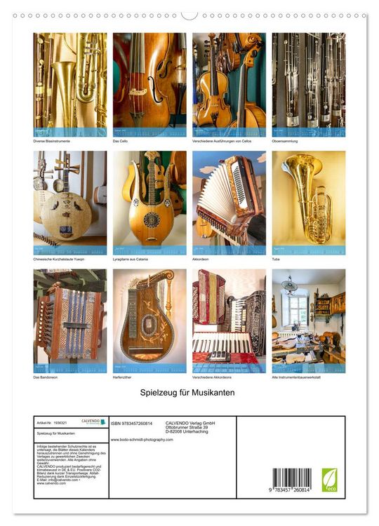 Produktbild: Spielzeug f&uuml;r Musikanten (hochwertiger Premium Wandkalender 2026 DIN A2 hoch), Kunstdruck in Hochglanz