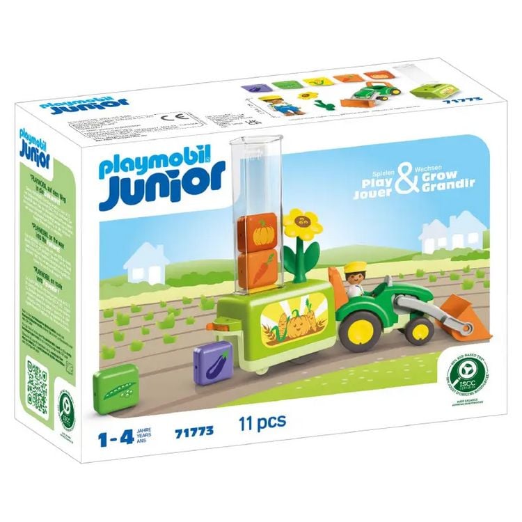 Produktbild: PLAYMOBIL 71773 JUNIOR: Traktor mit lustiger Pflanzmaschine