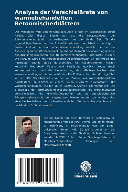 Produktbild: Analyse der Verschlei&szlig;rate von w&auml;rmebehandelten Betonmischerbl&auml;ttern