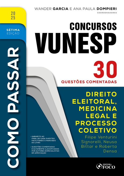 Produktbild: Como Passar em Concursos Vunesp - 7&ordf; Ed -2025