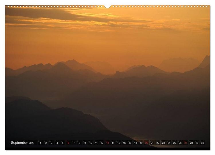 Produktbild: Magische Bergwelt, zwischen Sonnenaufgang und Sonnenuntergang (Wandkalender 2026 DIN A2 quer), CALVENDO Monatskalender