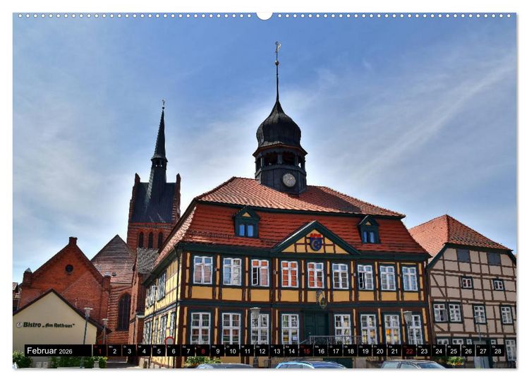 Produktbild: Grabow - Fachwerkstadt an der Elde (Wandkalender 2026 DIN A2 quer), CALVENDO Monatskalender