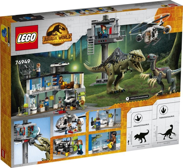 LEGO® Jurassic World: Giganotosaurus & Therizinosaurus Angriff (76949); Bauset; spannendes Spielzeug für Kinder ab 9 Jahren (658 Teile)
