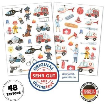 Produktbild: HAPPY TATTS, Kinder-Tattoos, 'Tat&uuml;-Tata' (48 Stk.)