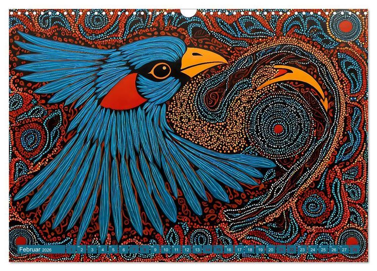 Produktbild: Traumzeit - KI-generierte Aborigine-Kunst aus dem Herzen Australiens (Wandkalender 2026 DIN A3 quer), CALVENDO Monatskalender