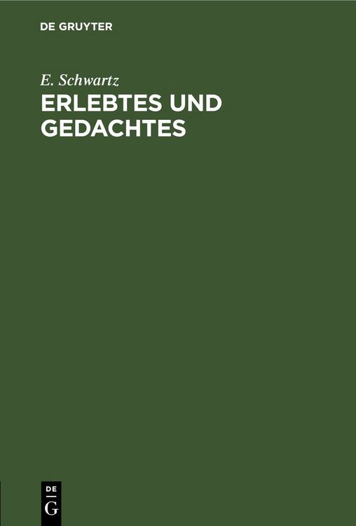 Produktbild: Erlebtes und Gedachtes