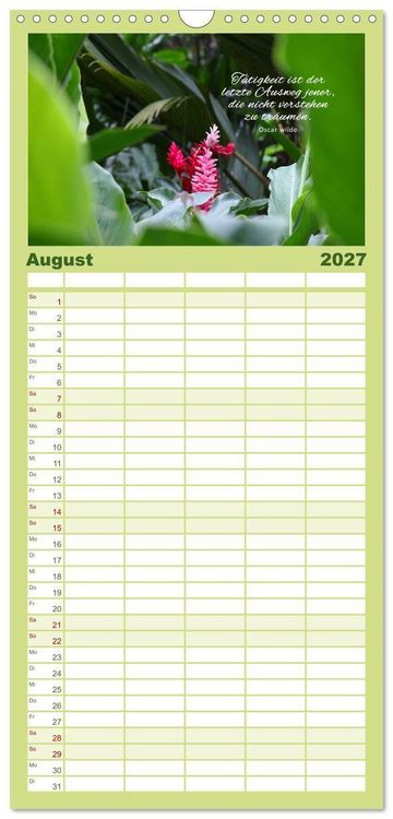 Produktbild: Familienplaner 2027 - Ruhe und Gelassenheit 2027 mit 5 Spalten (Wandkalender, 21 x 45 cm) CALVENDO