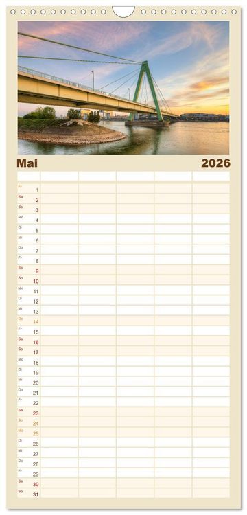 Produktbild: Familienplaner 2026 - Wundersch&ouml;nes K&ouml;ln mit 5 Spalten (Wandkalender, 21 x 45 cm) CALVENDO