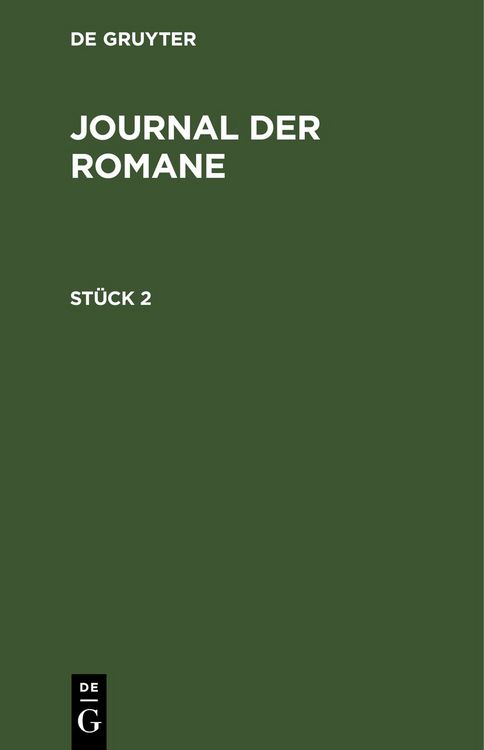 Produktbild: Journal der Romane. St&uuml;ck 2