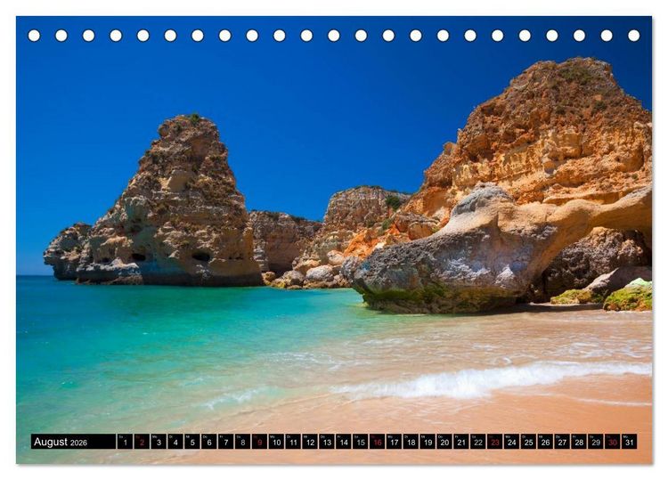 Produktbild: Str&auml;nde, Felsen und Meer - ALGARVE 2026 (Tischkalender 2026 DIN A5 quer), CALVENDO Monatskalender