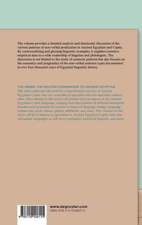 Produktbild: Non-Verbal Predication in Ancient Egyptian