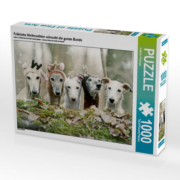 Produktbild: CALVENDO Puzzle Fr&ouml;hliche Weihnachten w&uuml;nscht die ganze Bande | 1000 Teile Lege-Gr&ouml;&szlig;e 64 &times; 48 cm Foto-Puzzle f&uuml;r gl&uuml;ckliche Stunden