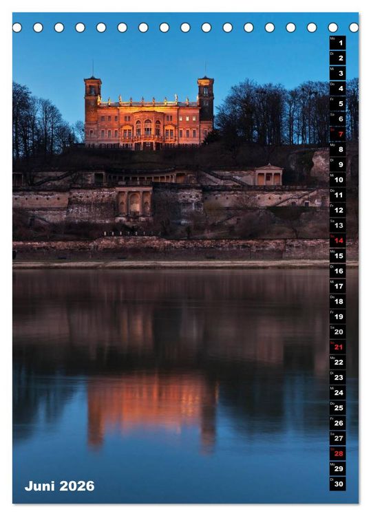 Produktbild: Dresden bei Nacht (Tischkalender 2026 DIN A5 hoch), CALVENDO Monatskalender