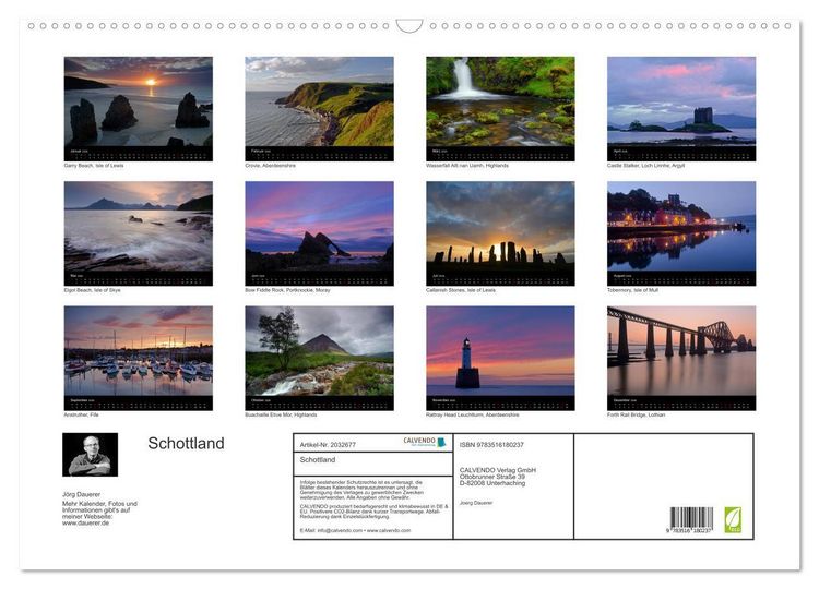 Produktbild: Schottland (Wandkalender 2026 DIN A2 quer), CALVENDO Monatskalender