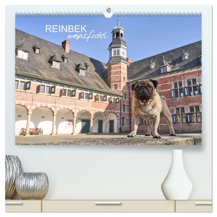 Produktbild: Reinbek mopsfidel (hochwertiger Premium Wandkalender 2026 DIN A2 quer), Kunstdruck in Hochglanz